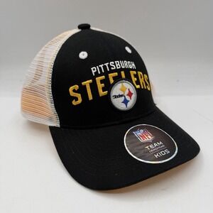 Pittsburgh Steelers KIDS Hat Cap Black Snapback Adjustable Boys NFL Team Apparel